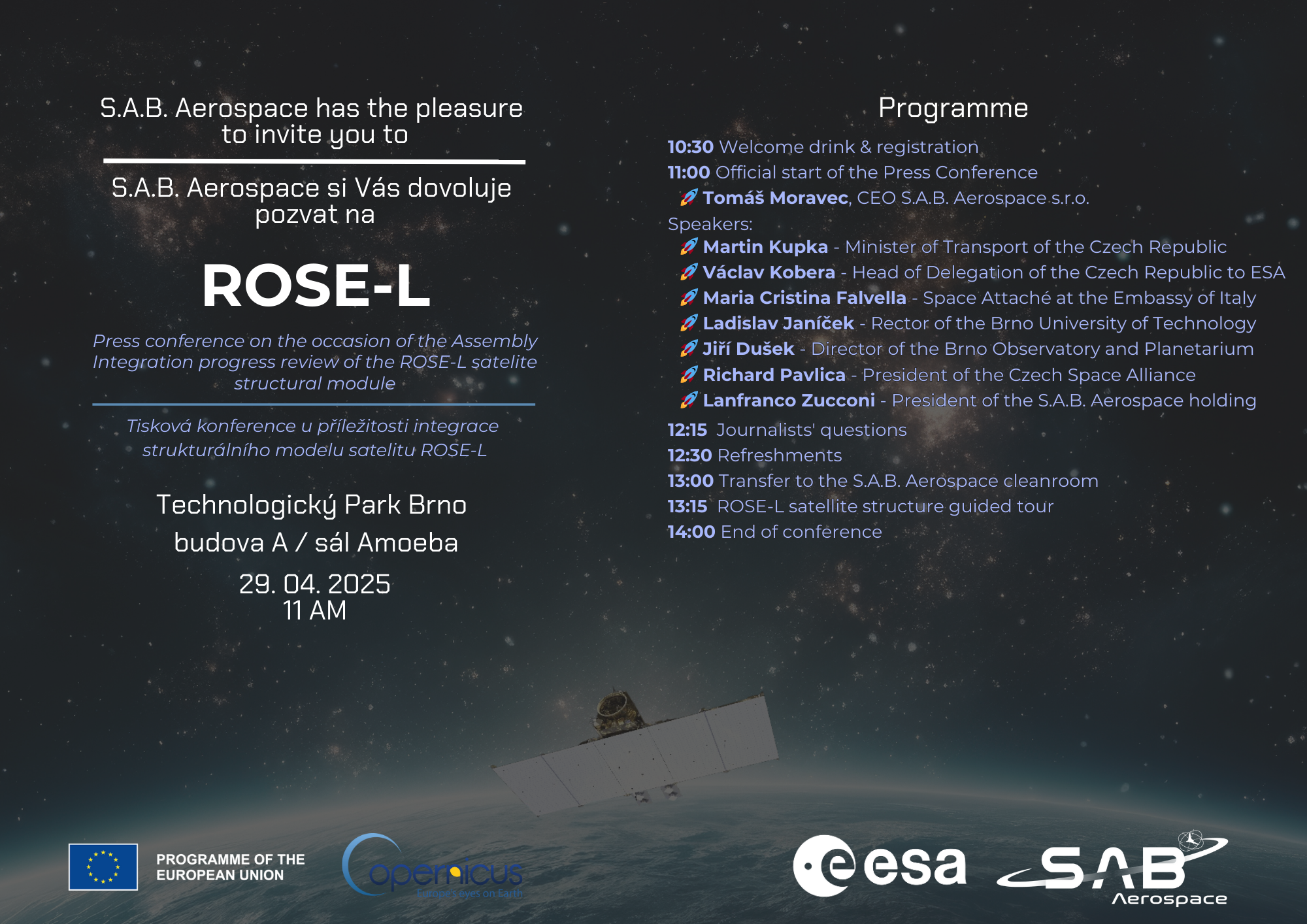 Tisková konference ROSE-L: Pokrok v integraci strukturálního modelu satelitu